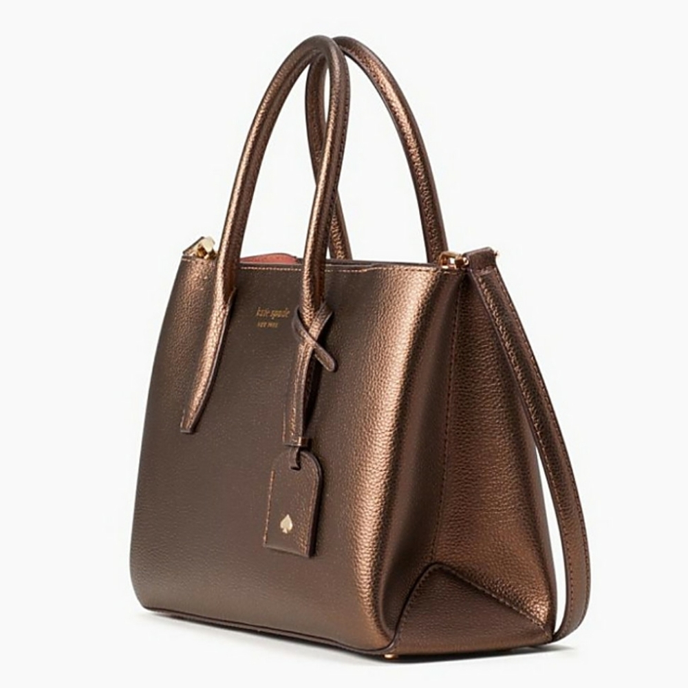 KATE SPADE Eva Small Satchel Ash Metallic Handbag - Picture 4 of 6